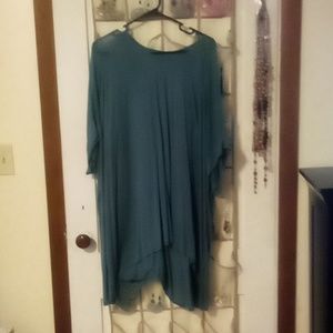 Teal handkerchief bottom dress